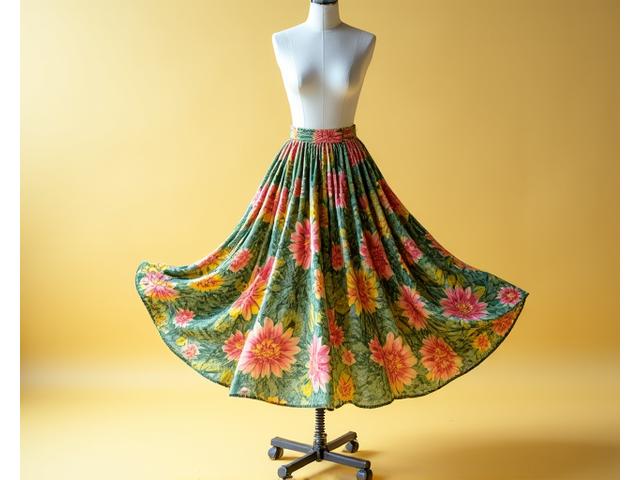 Falda midi de viscosa con estampado floral y vuelo